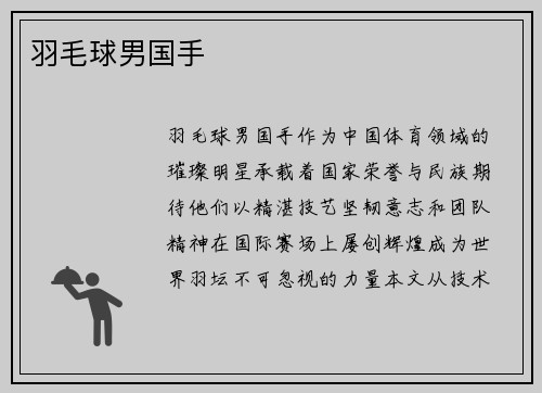 羽毛球男国手